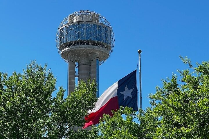 Reunion Tower & Texas Flag